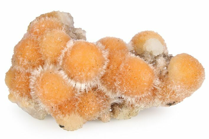 Vibrant Peach Thomsonite on Sparkling Heulandite - India #382289